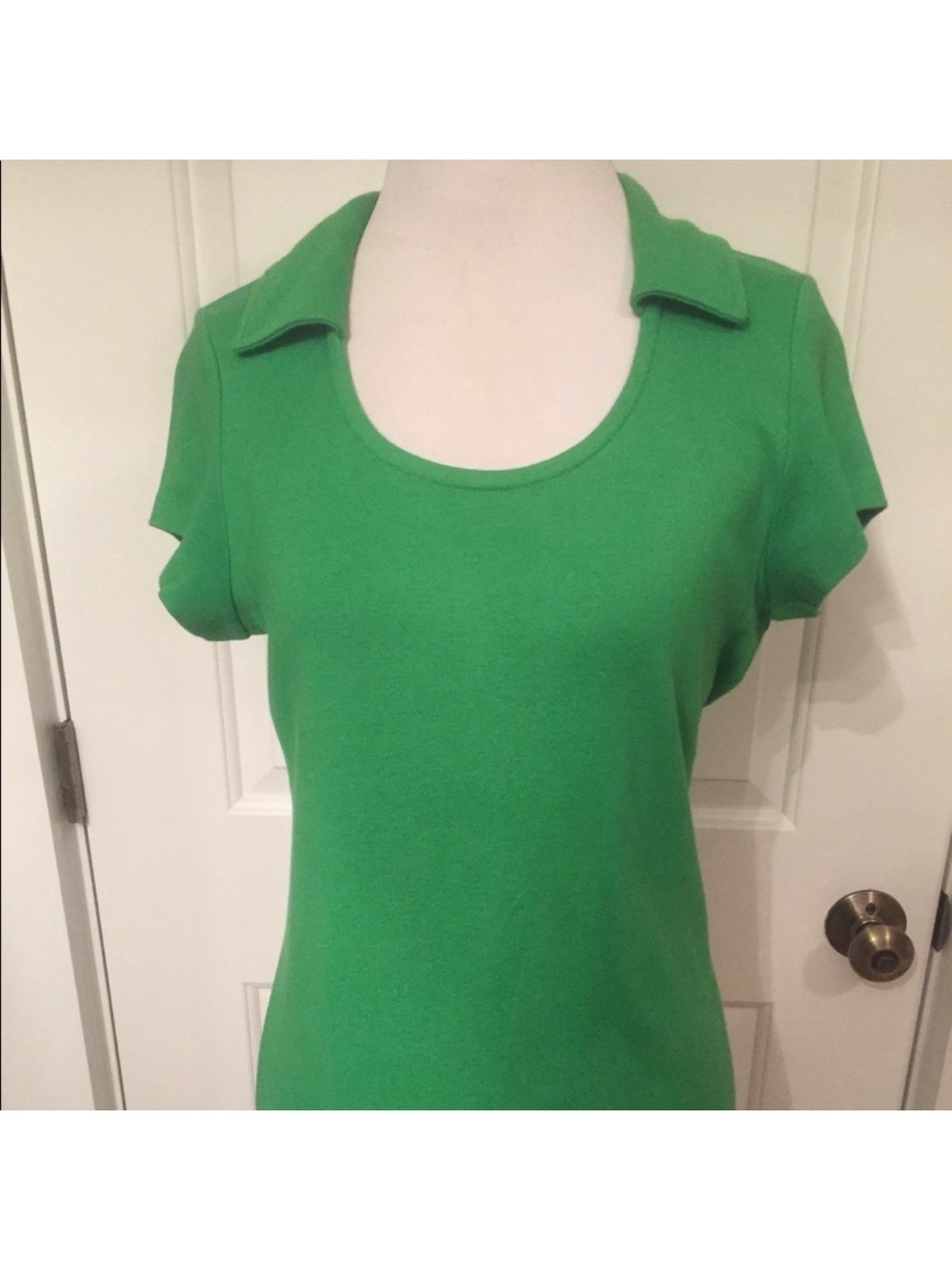 VINEYARD VINES TOP TEE POLO GREEN SCOOPNECK SHORT SLEEVE COLLAR Size M